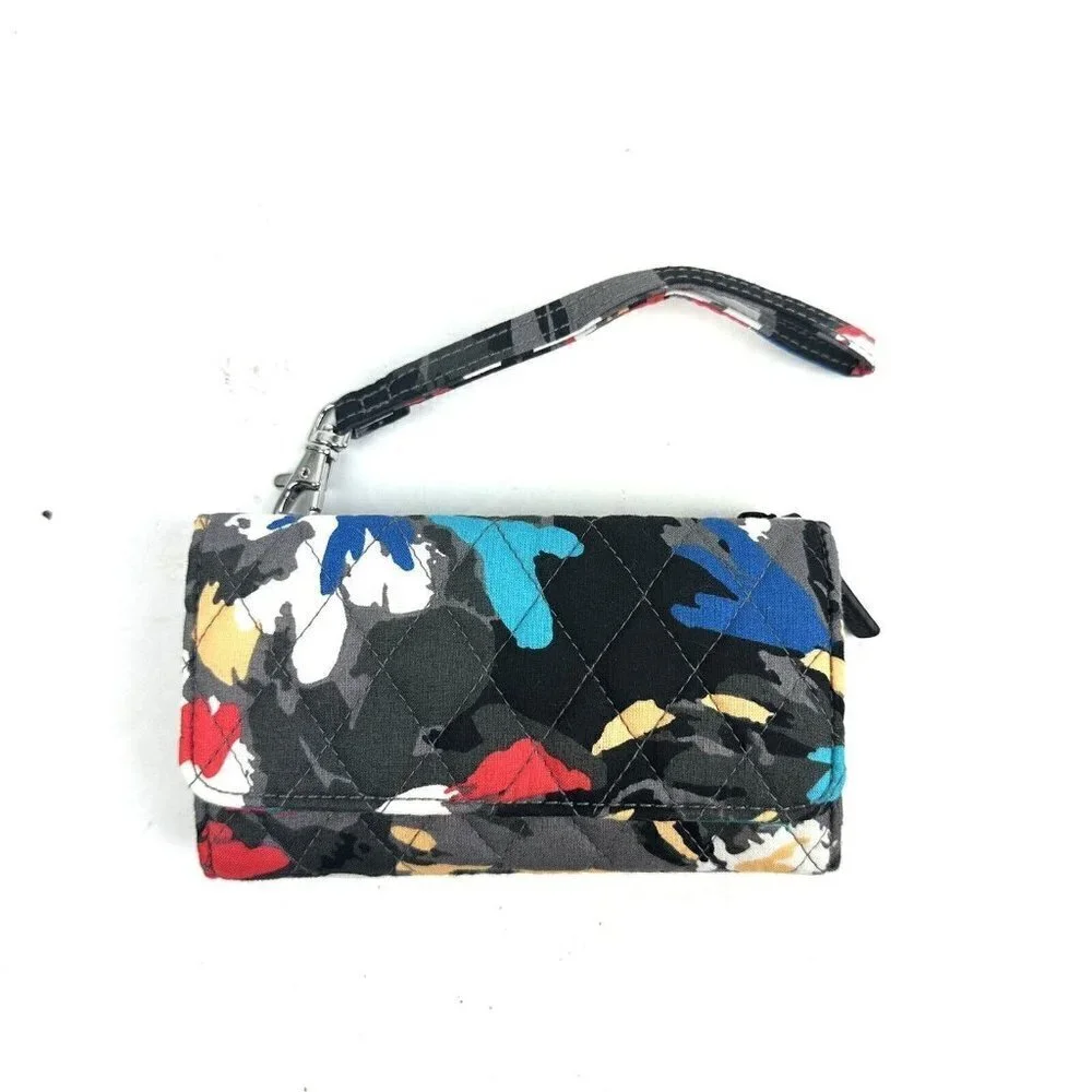 Vera Bradley Splash‎ Floral Smartphone Wallet Wristlet Organizer Clutch New